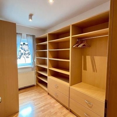 The apartment has plenty of wardrobe space.