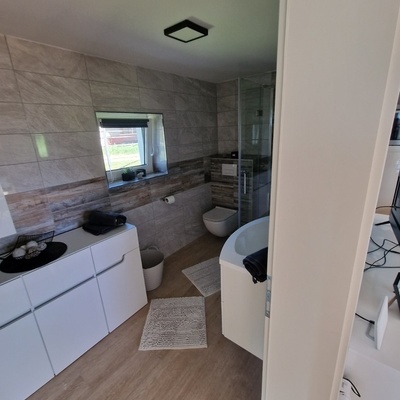 The bathroom is just the right size.