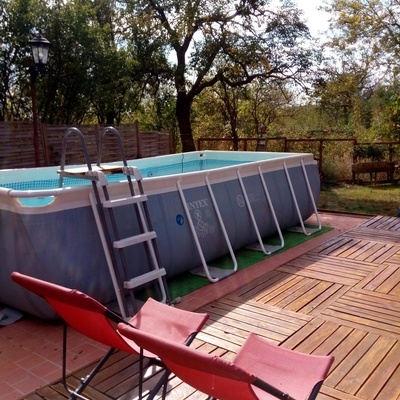Large outdoor pool for summer days.