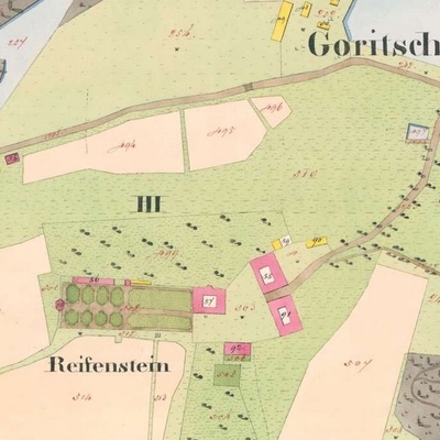 Nekdanja graščina na Blagovni je imela prostran park. Na katastrskem zemljevidu med leti 1858-1860 je zarisan tudi otok na ribniku na Proseniškem.