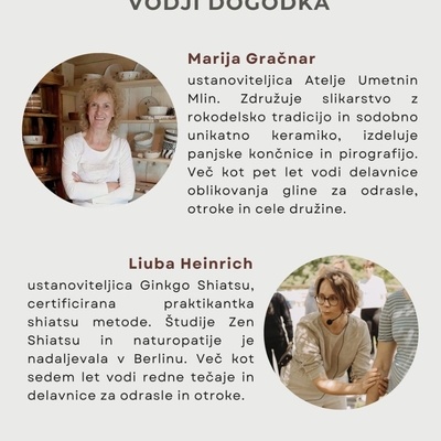 Delavnici bosta vodili Marija Gračner in Liuba Heinrich.