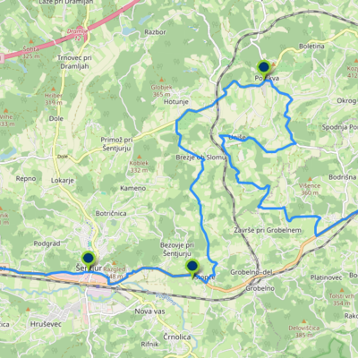 Zemljevid dela 2. etape 31. Dirke po Sloveniji skozi naše kraje.