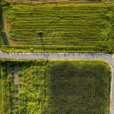 In Vrbno, the trail turns from the railway toward the road.