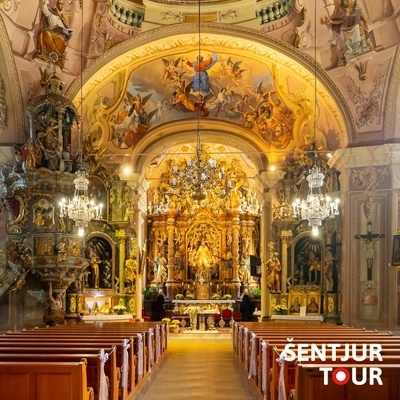 Interior of church of St. Martin in Ponikva