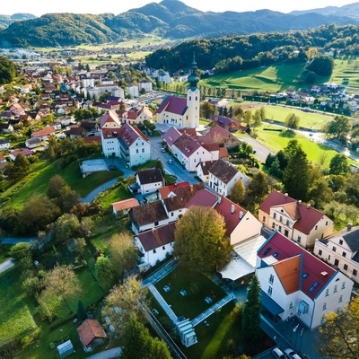 Šentjur's Zgornji trg is the historic centre of the town.