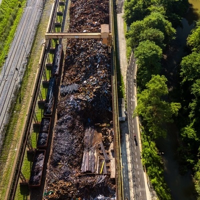 While riding through Štore, the trail leads us past industrial facilities.