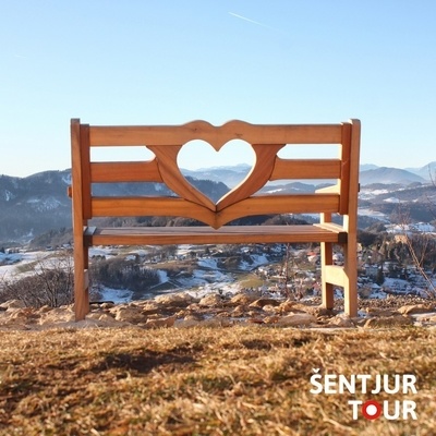 At the Church of St. Cross, you can sit on the “love bench.”