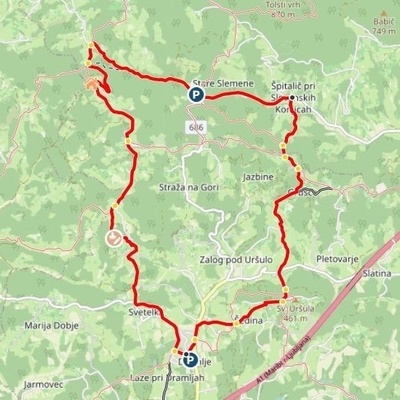 Map of the Dramlje Mountain Path.