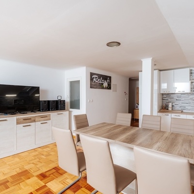 Prostoren apartma s kuhinjo in jedilnico