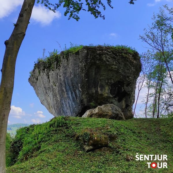 The Ampus Megalith is located northeast of the town center of Planina pri Sevnici.