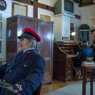 Muzej južne železnice pri železniški postaji Šentjur.