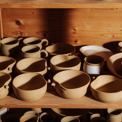 She creates unique handmade clay products for daily use.